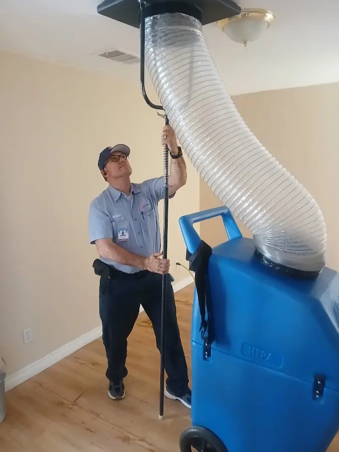 Mini Split Installation technician using HEPA equipment in Monroeville